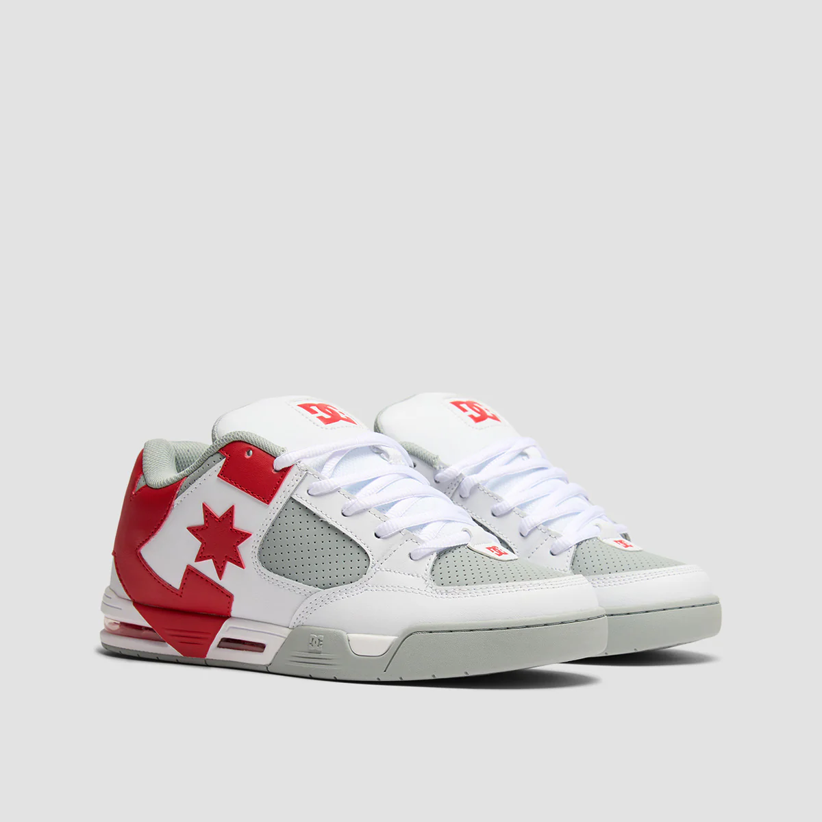DC Command Shoes - White/Grey/Red - Image 2