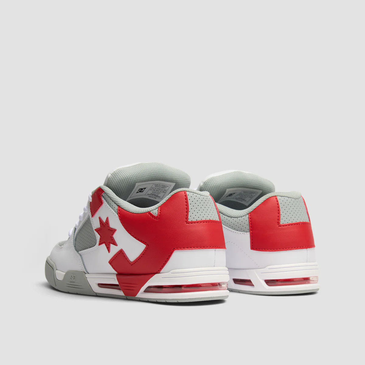 DC Command Shoes - White/Grey/Red - Image 3