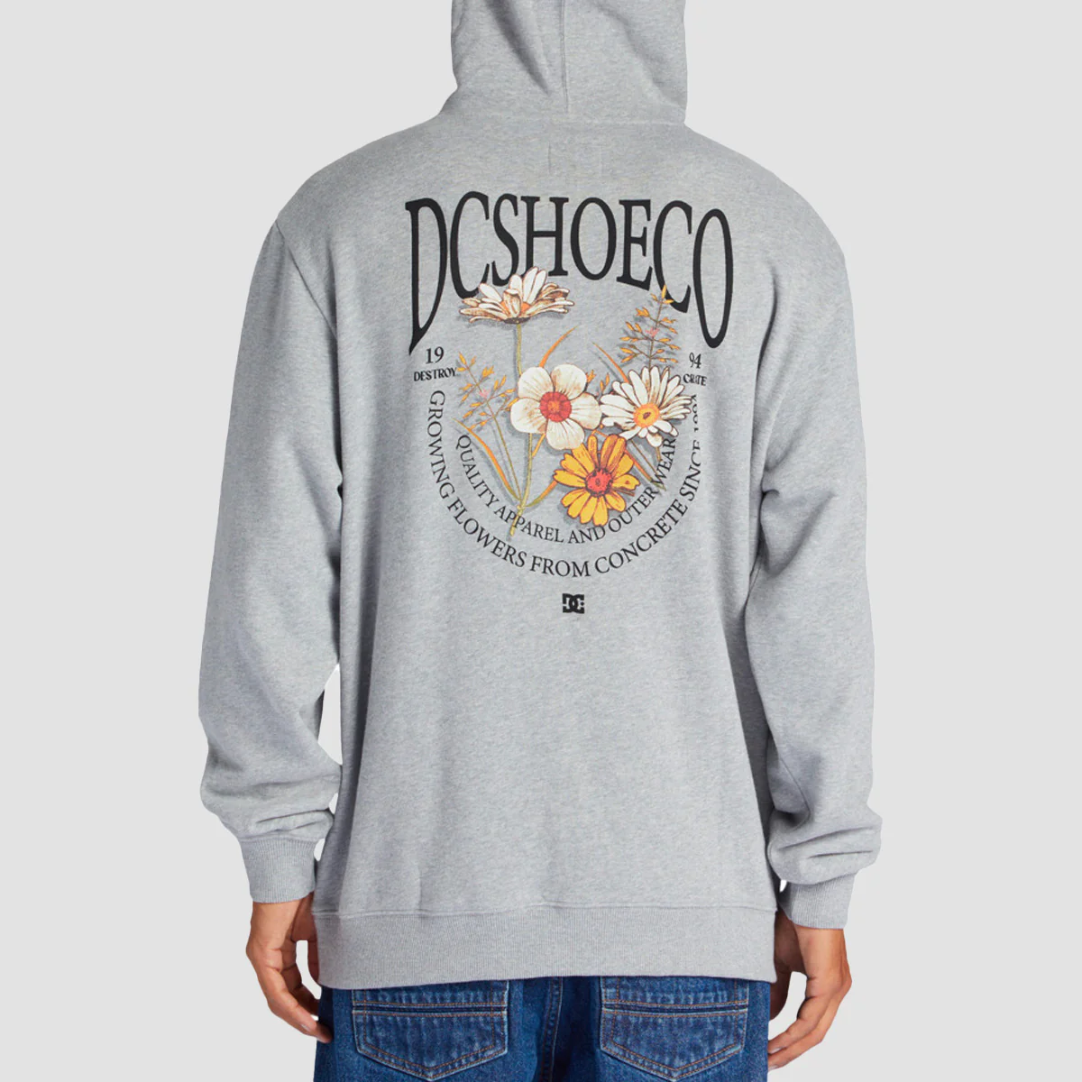 DC Concrete Pullover Hoodie Heather Grey - Image 2