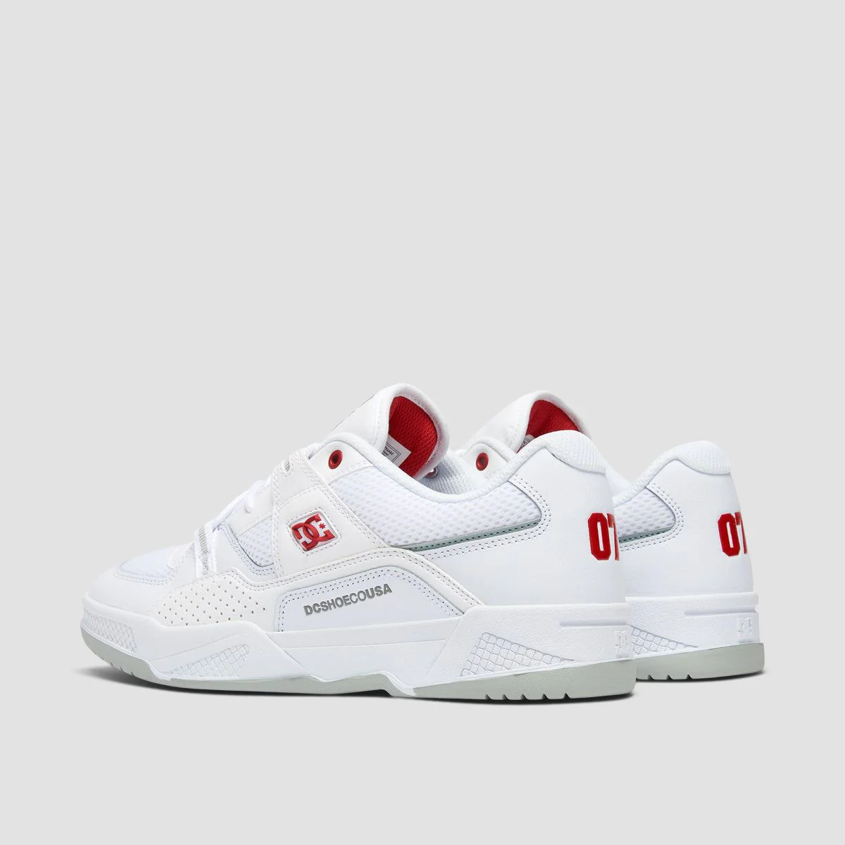 DC Construct Shoes - White/Red/Grey - Image 3