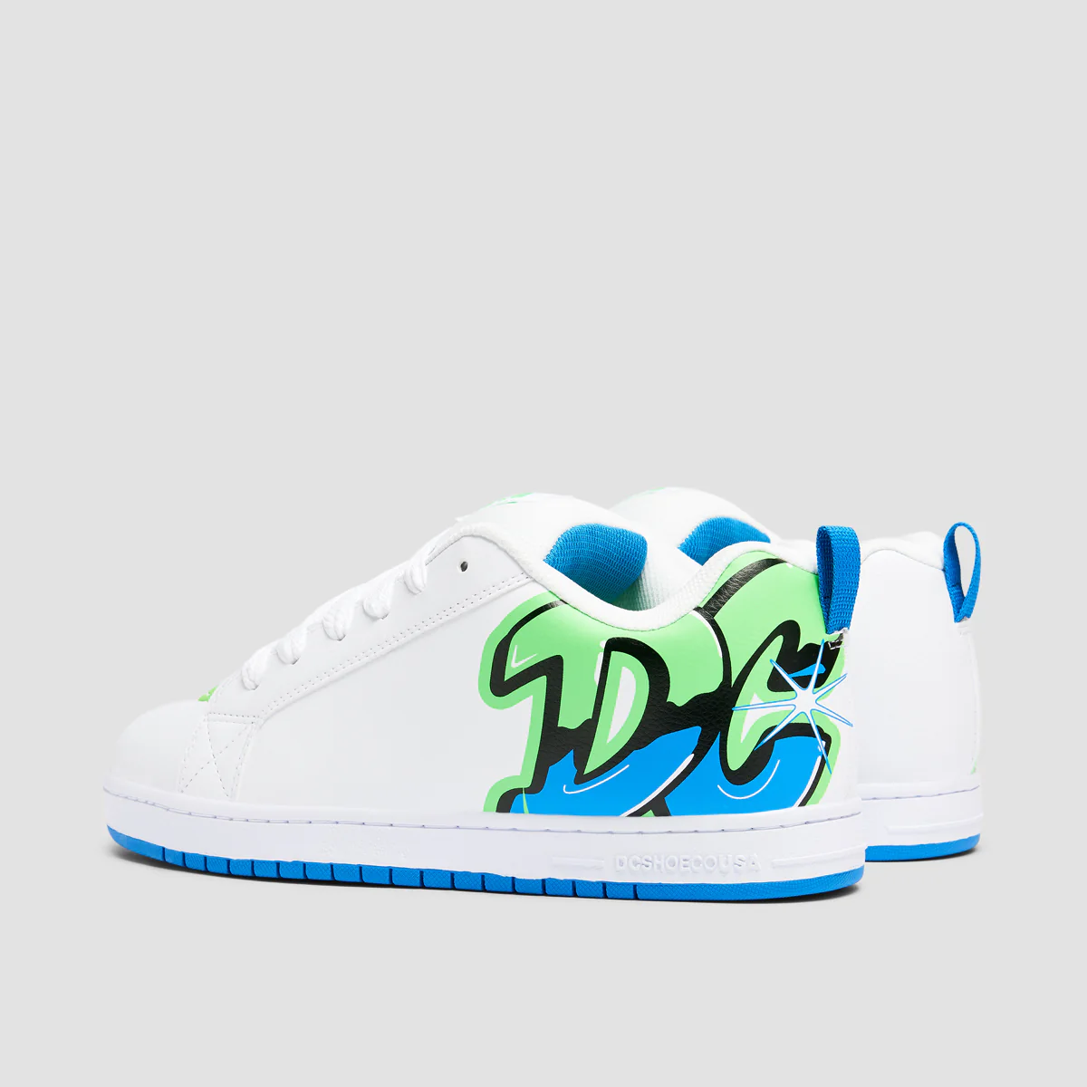 DC Court Graffik Shoes - White/Lime/Turquoise - Image 3