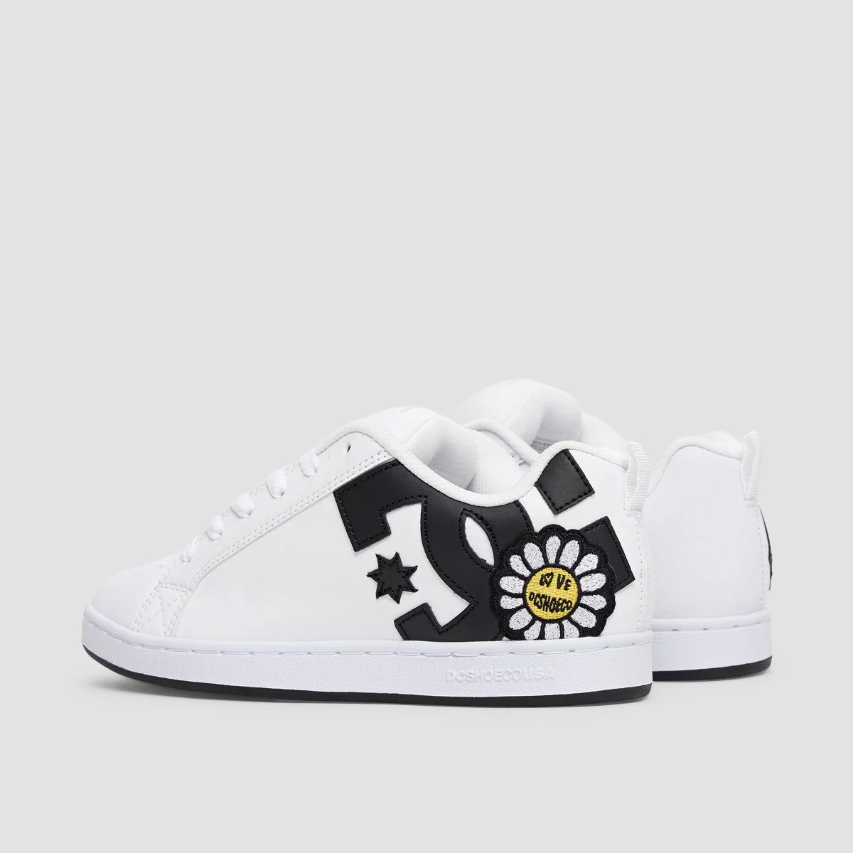 DC Court Graffik Shoes - White/Black/Yellow - Womens - Image 3