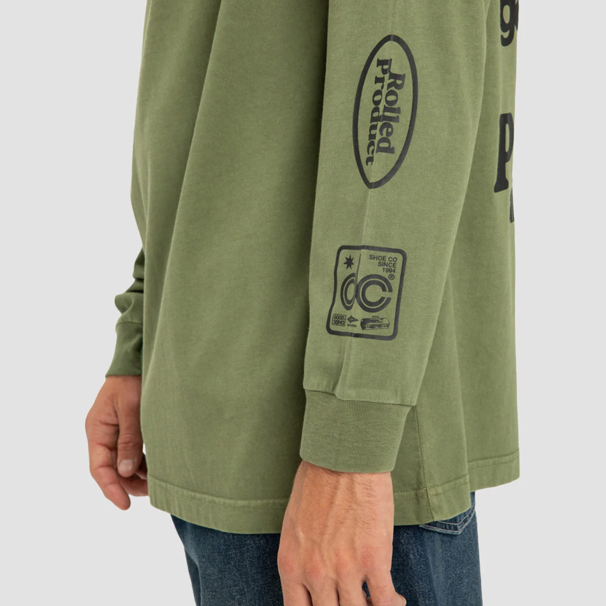 DC Hi Rolling Longsleeve T-Shirt Bronze Green - Image 3