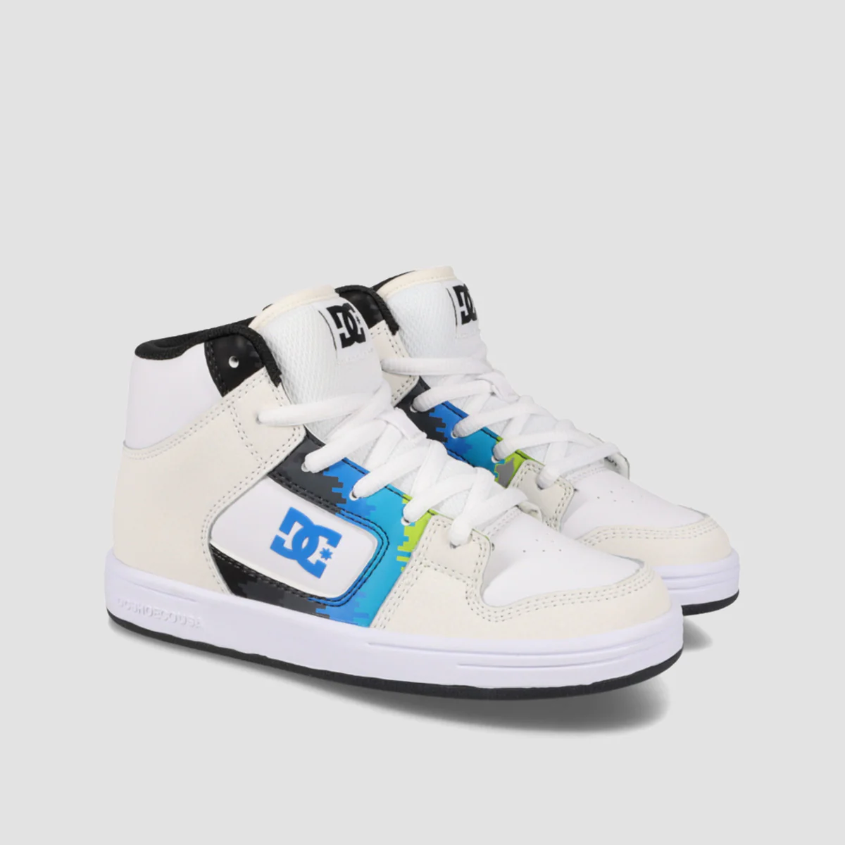 DC Manteca 4 Hi Top Shoes - Off White/Placid Blue - Kids - Image 2