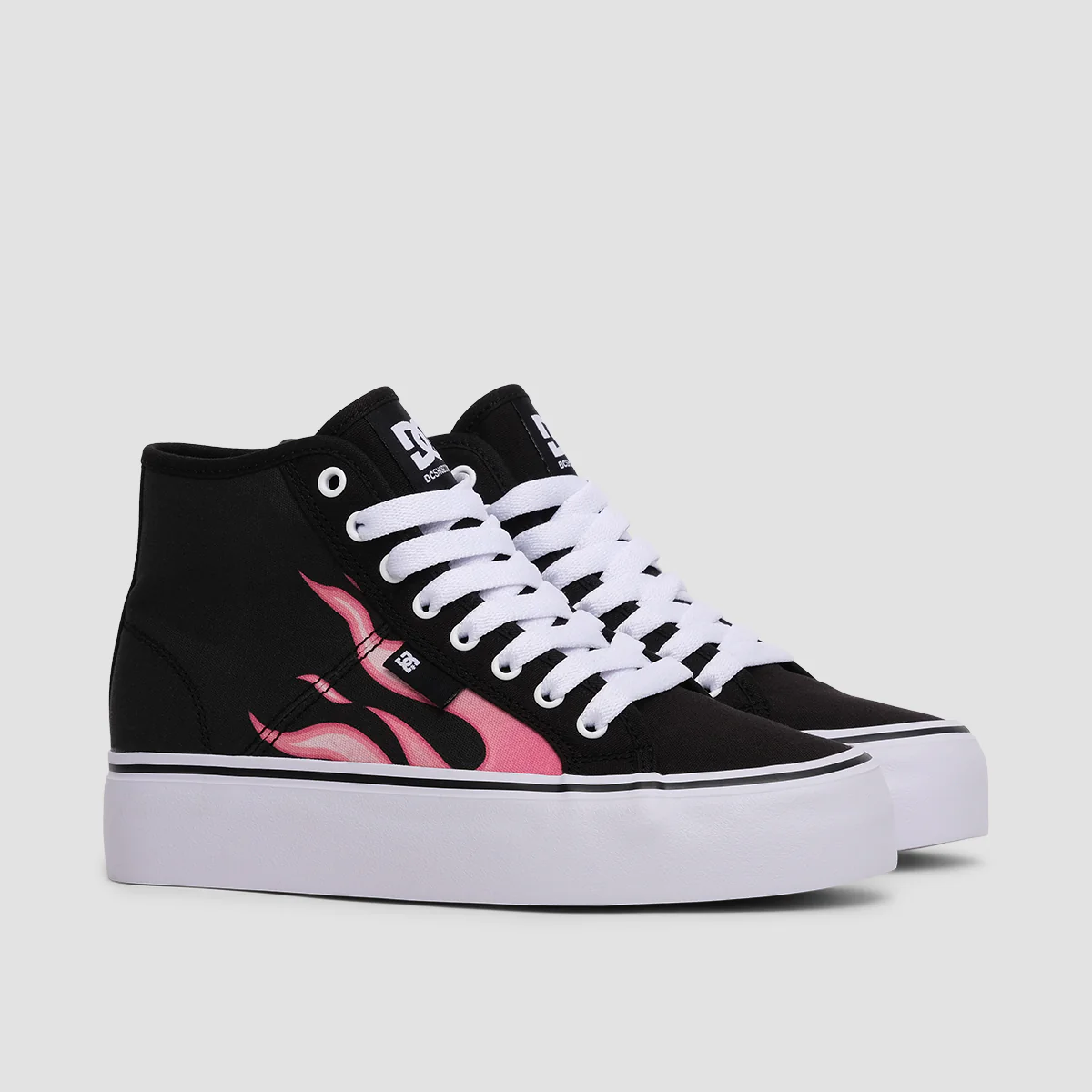 DC Manual Hi Platform Shoes - Black/Flames - Womens - Image 2