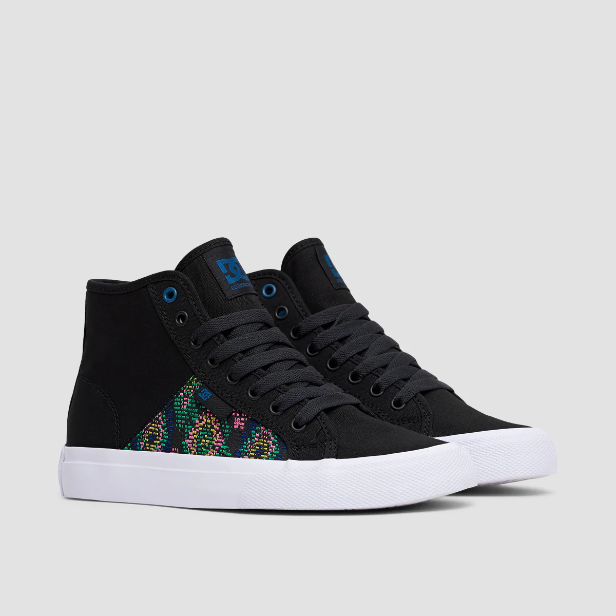 DC Manual Hi TX LE Shoes - Blue Plaid - Womens - Image 2