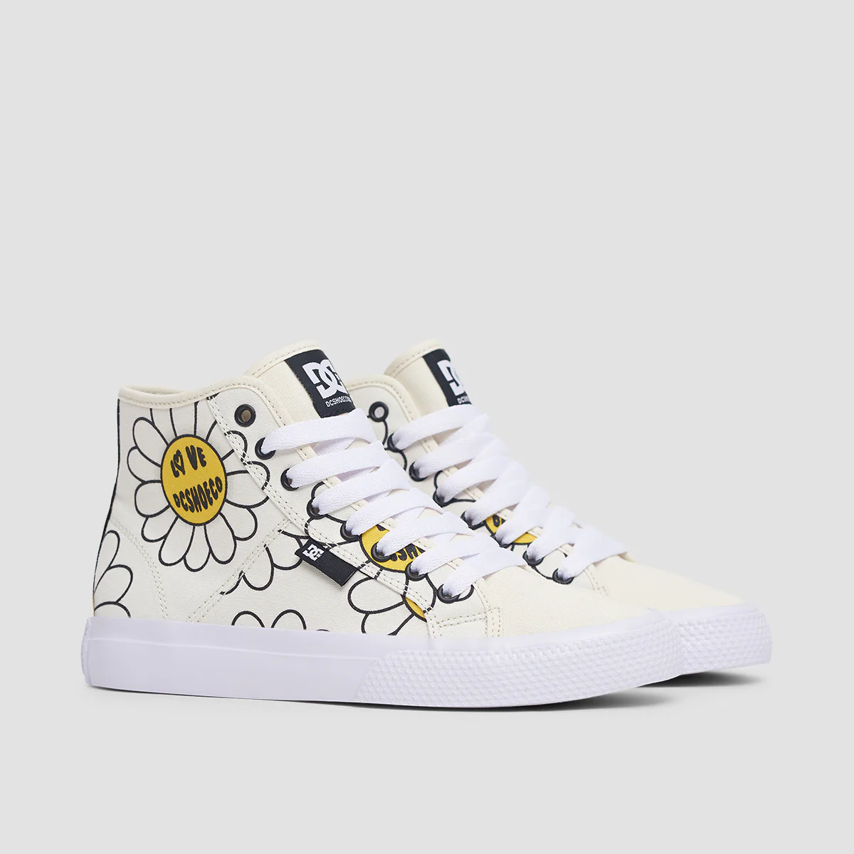 DC Manual Hi TXSE Shoes - White/Black/Flower - Womens - Image 2