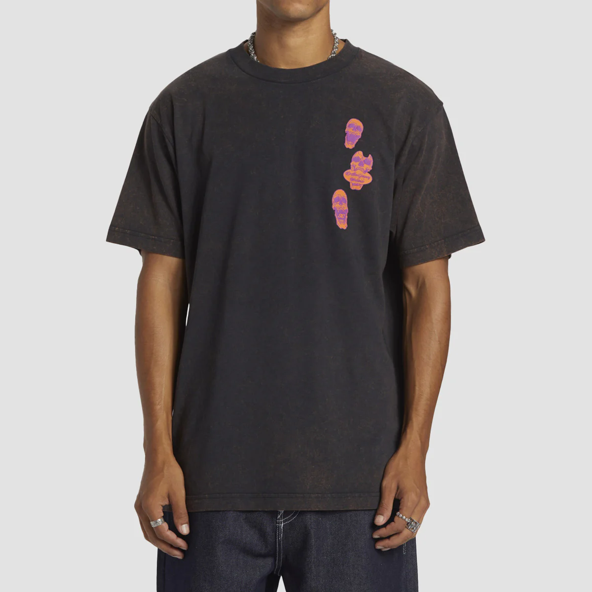 DC Open Wide T-Shirt Black Rain Wash - Image 2