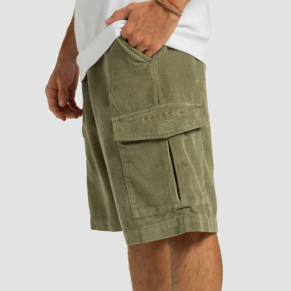 DC Pipeline Corduroy Cargo Shorts Deep Lichen Green - Image 3