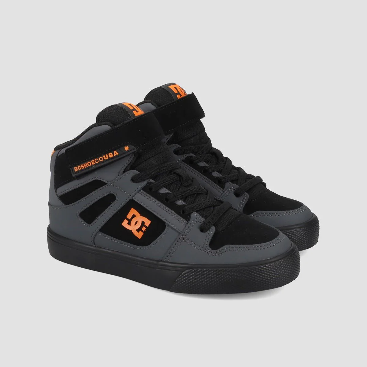 DC Pure High-Top EV Shoes - Grey/Black/Orange - Kids - Image 2