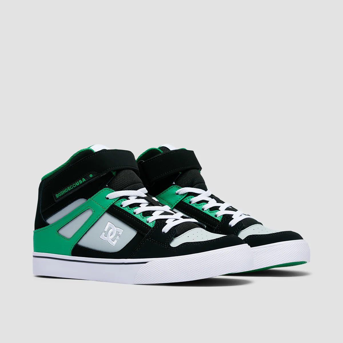 DC Pure HT EV High Top Shoes - Black/Kelly Green - Kids - Image 2