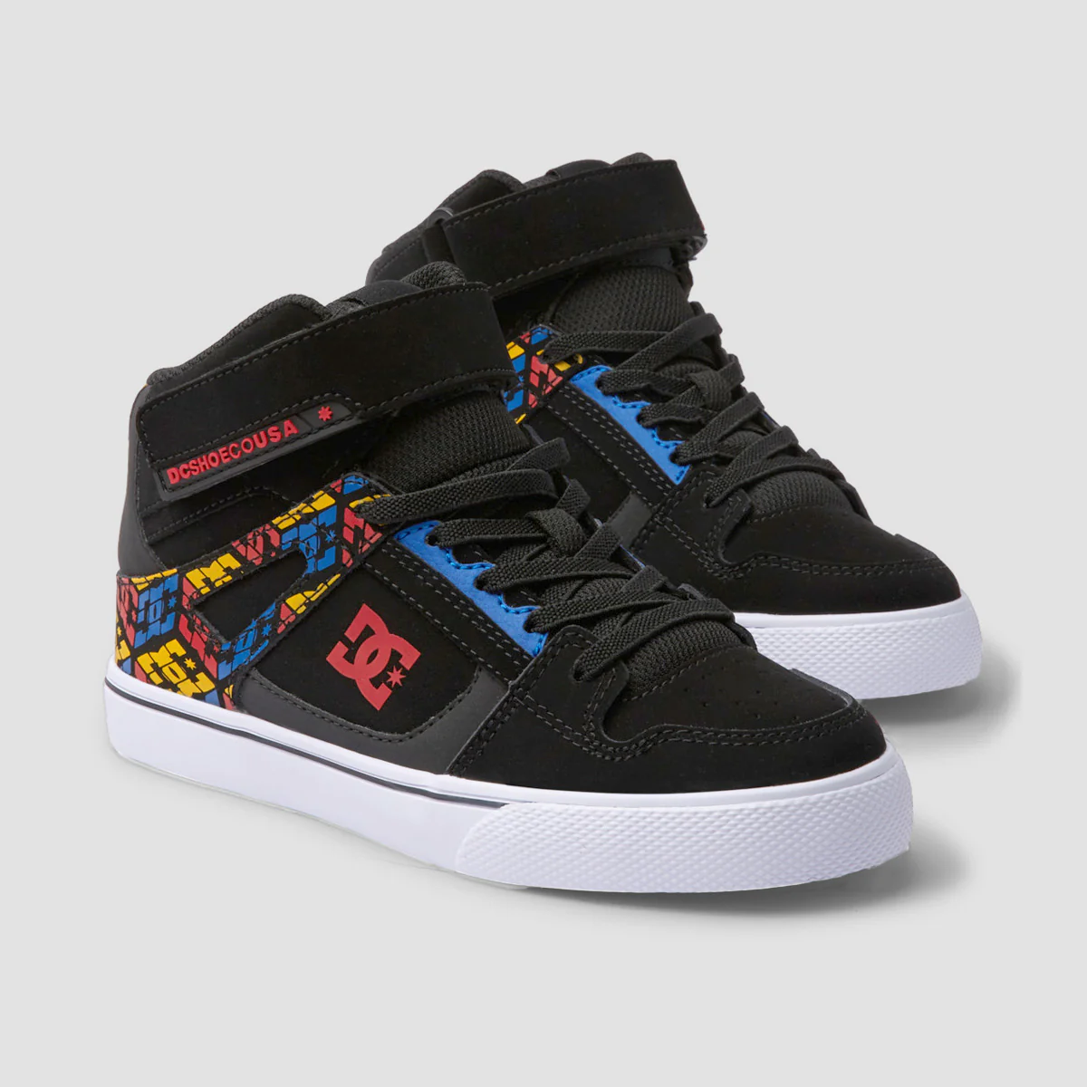 DC Pure HT EV High Top Shoes - Black/Red Print - Kids - Image 2