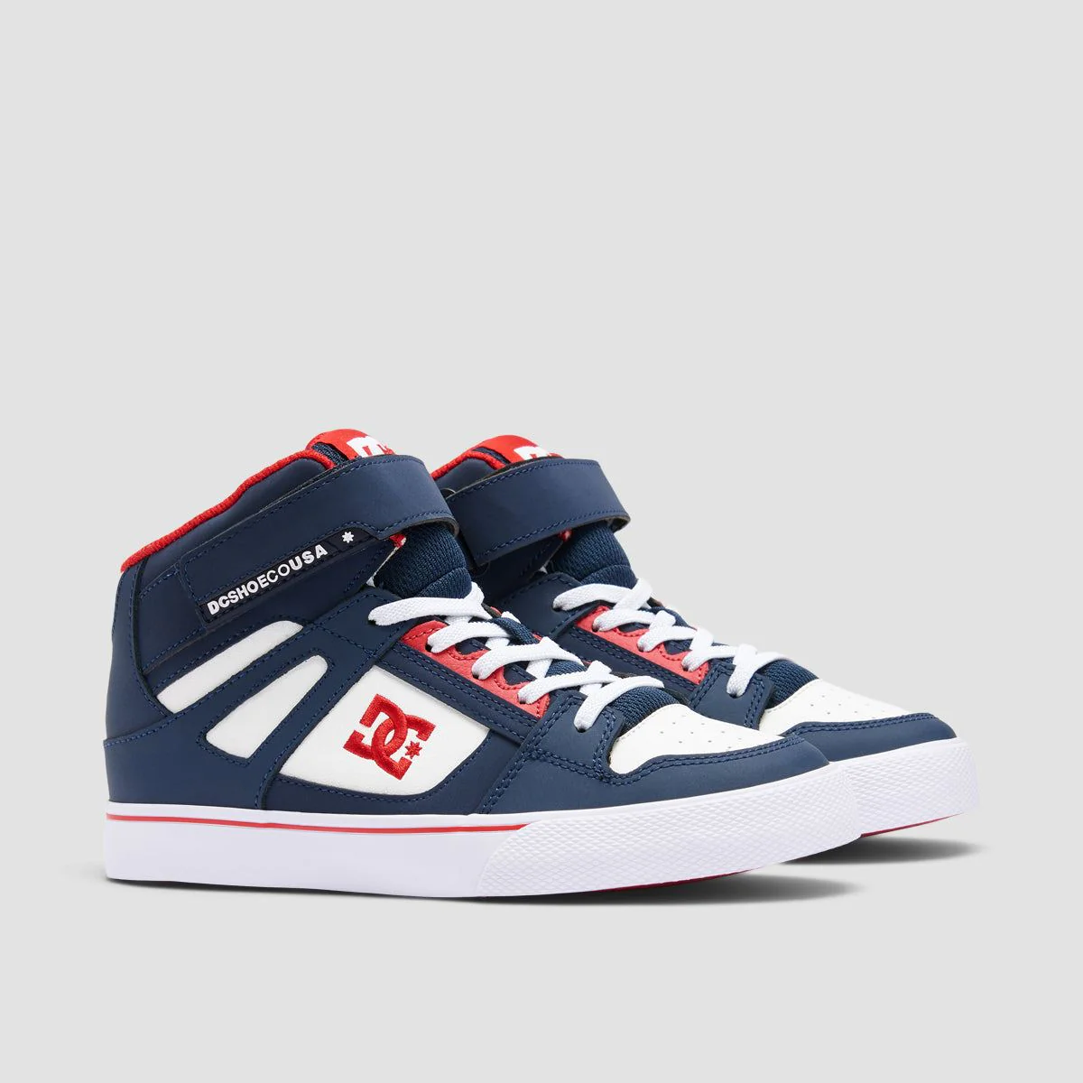 DC Pure HT EV High Top Shoes - DC Navy/Athletic Red - Kids - Image 2