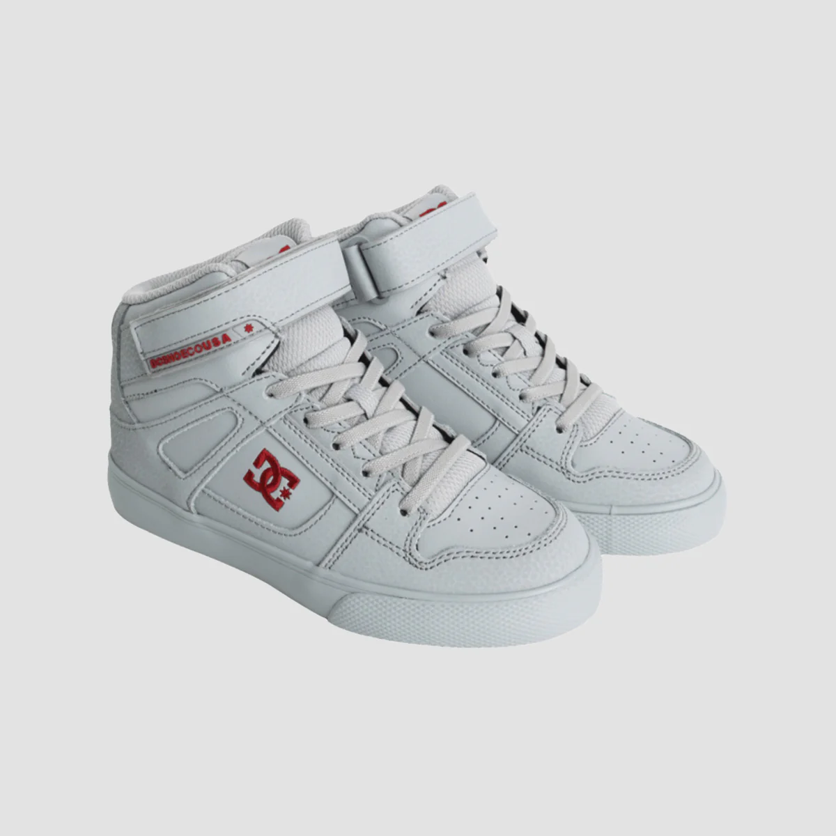 DC Pure HT EV High Top Shoes - Grey/Red - Kids - Image 2