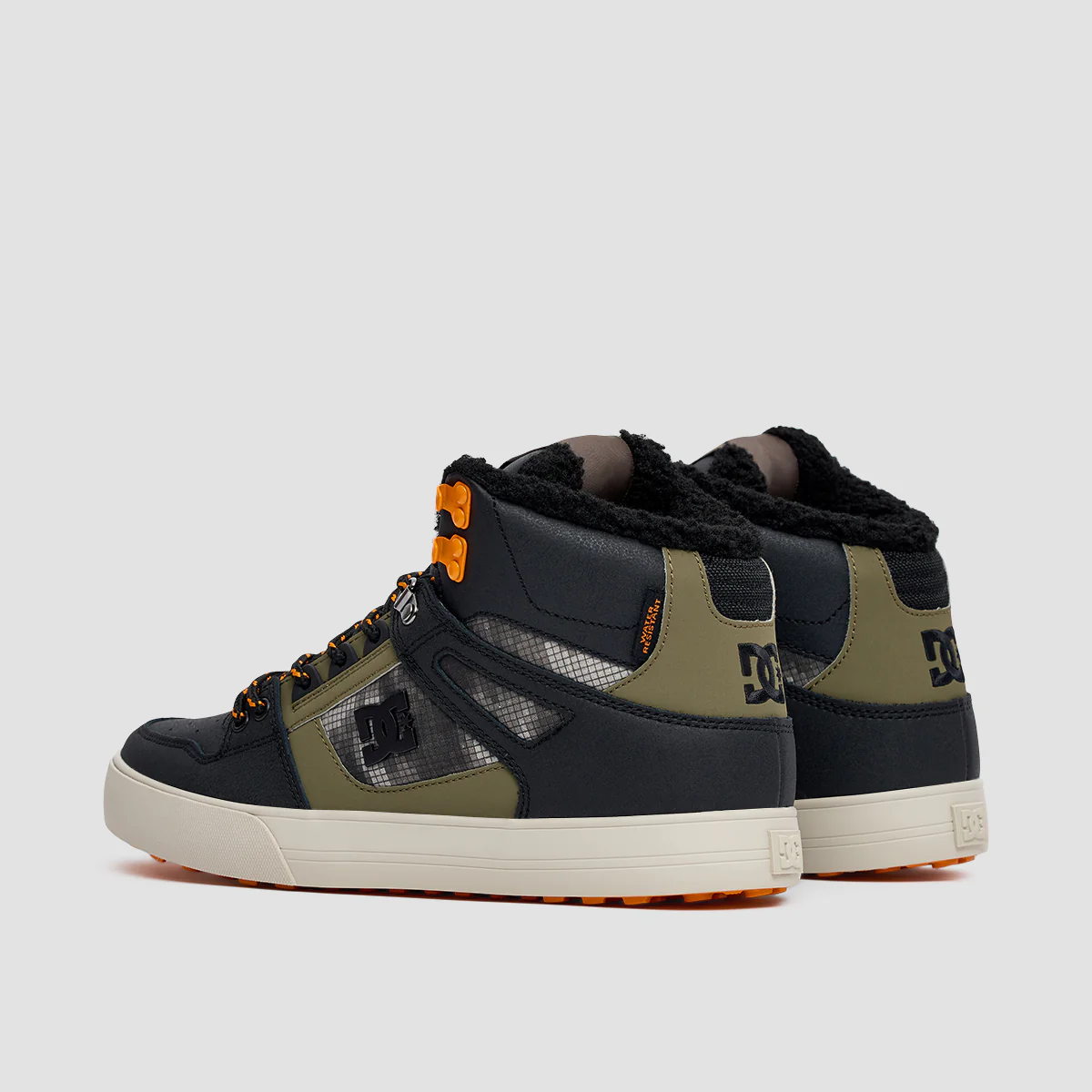 DC Pure HT WC WNT Shoes - Black/Green Print - Image 3