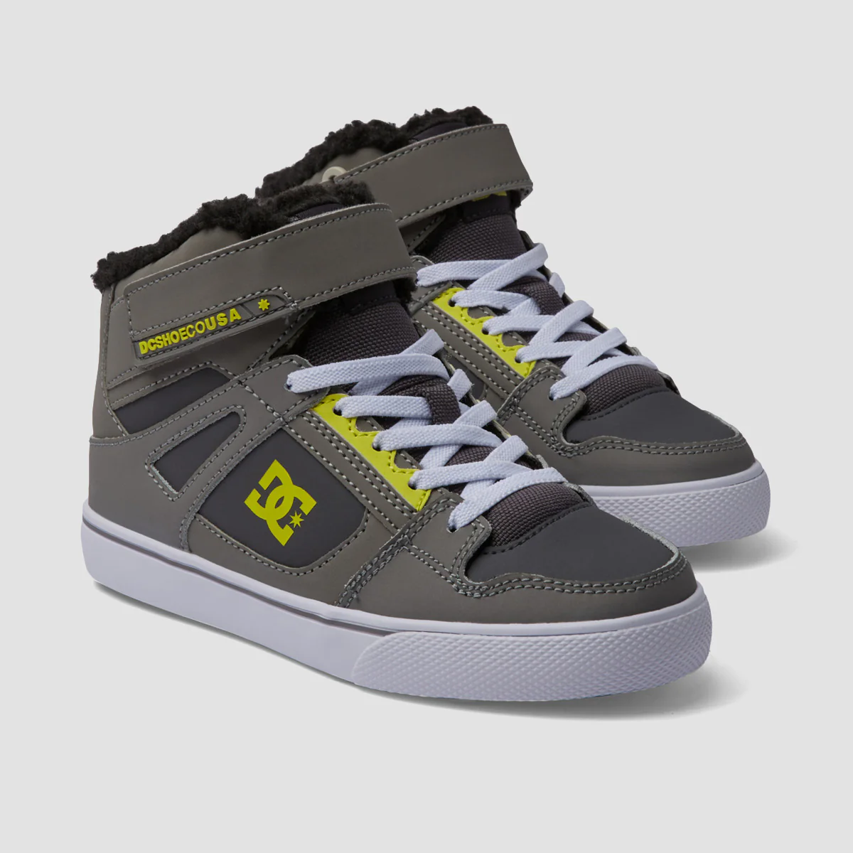 DC Pure HT WNT EV High Top Shoes - Grey/Grey/Green - Kids - Image 2