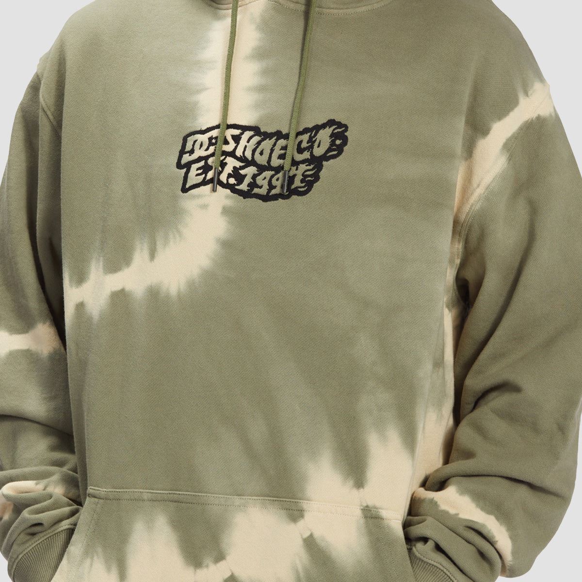 DC Raiser Pullover Hoodie Olivine Tie Dye - Image 3