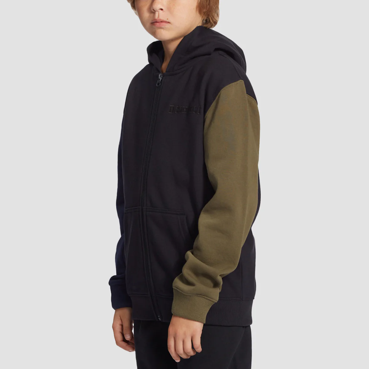 DC Riot 2 Zip Hoodie Black Colour Block - Kids - Image 2