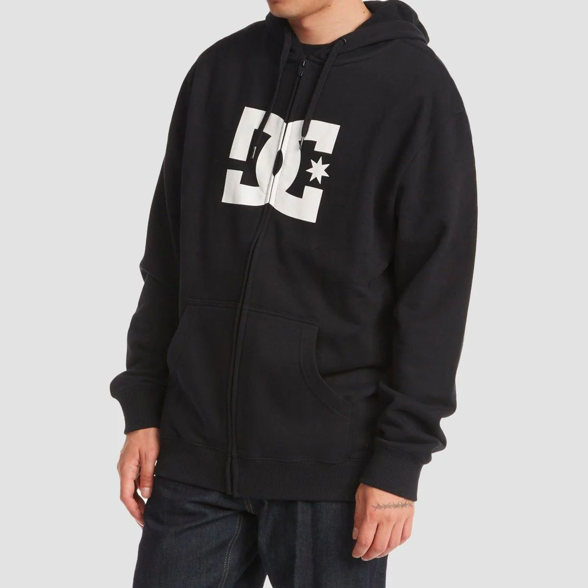 DC Star Zip Hoodie Black - Image 2