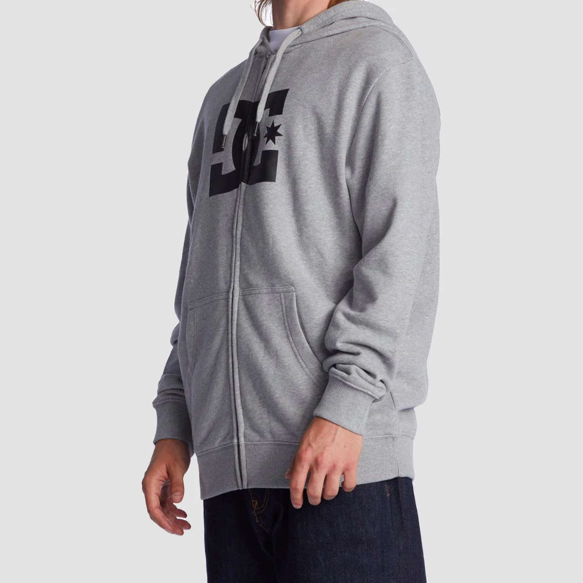 DC Star Zip Hoodie Heather Grey - Image 2