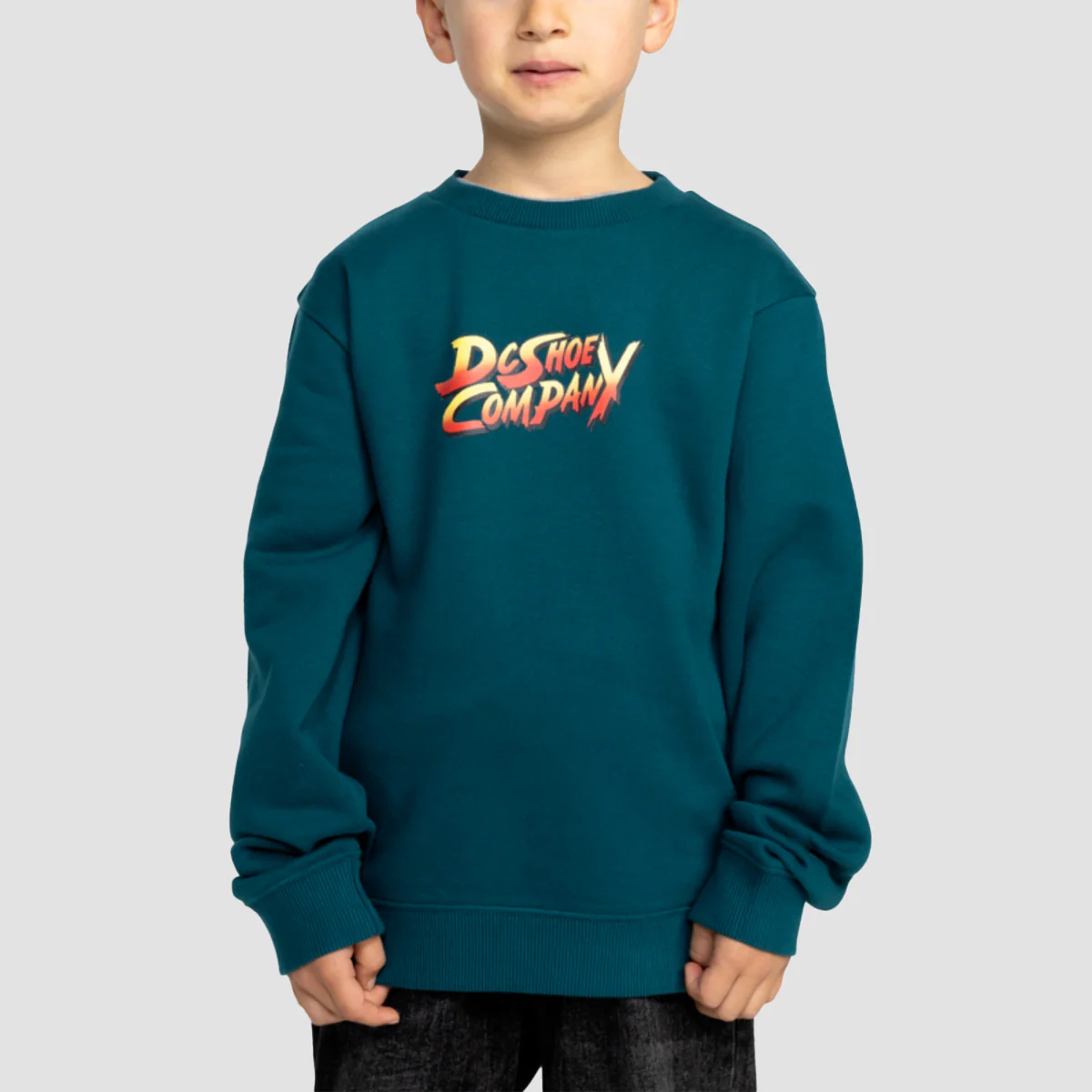 DC Two Bit Crew Sweatshirt Deep Teal - Kids - Image 2