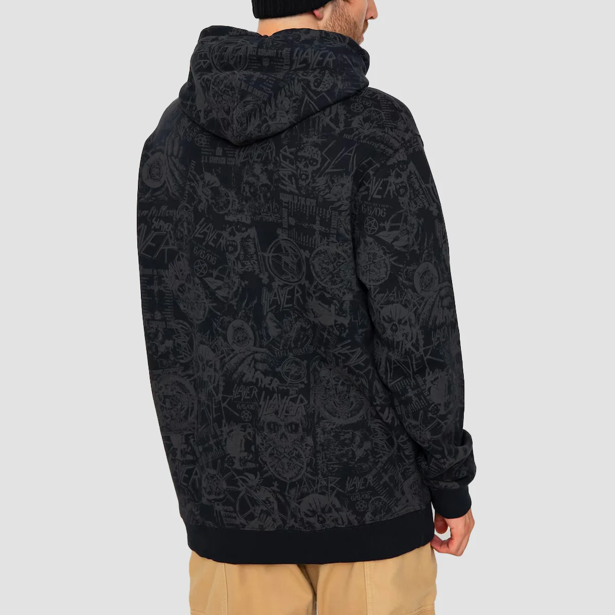 DC X Slayer Allover Print Pullover Hoodie Pirate Black - Image 2
