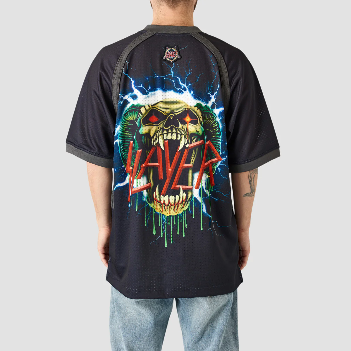DC X Slayer Football Jersey T-Shirt Black - Image 3