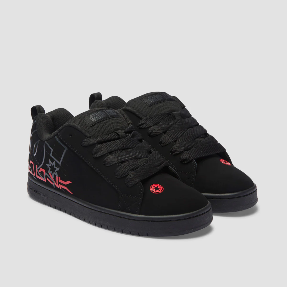 DC X Star Wars Court Graffik Shoes - Black/Grey/Red - Image 2