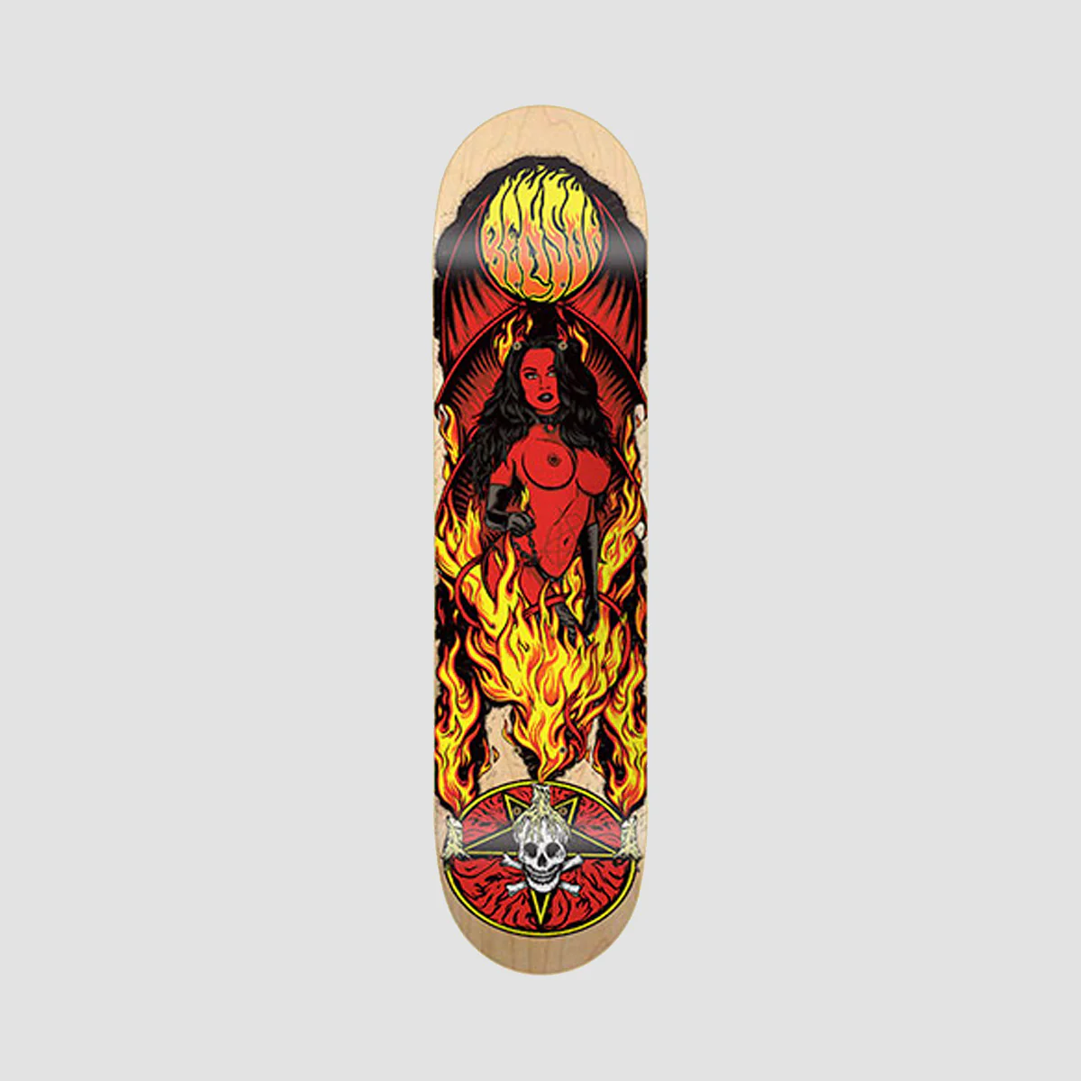 Death Benson Devil Woman Skateboard Deck Various Stains - 8.625"