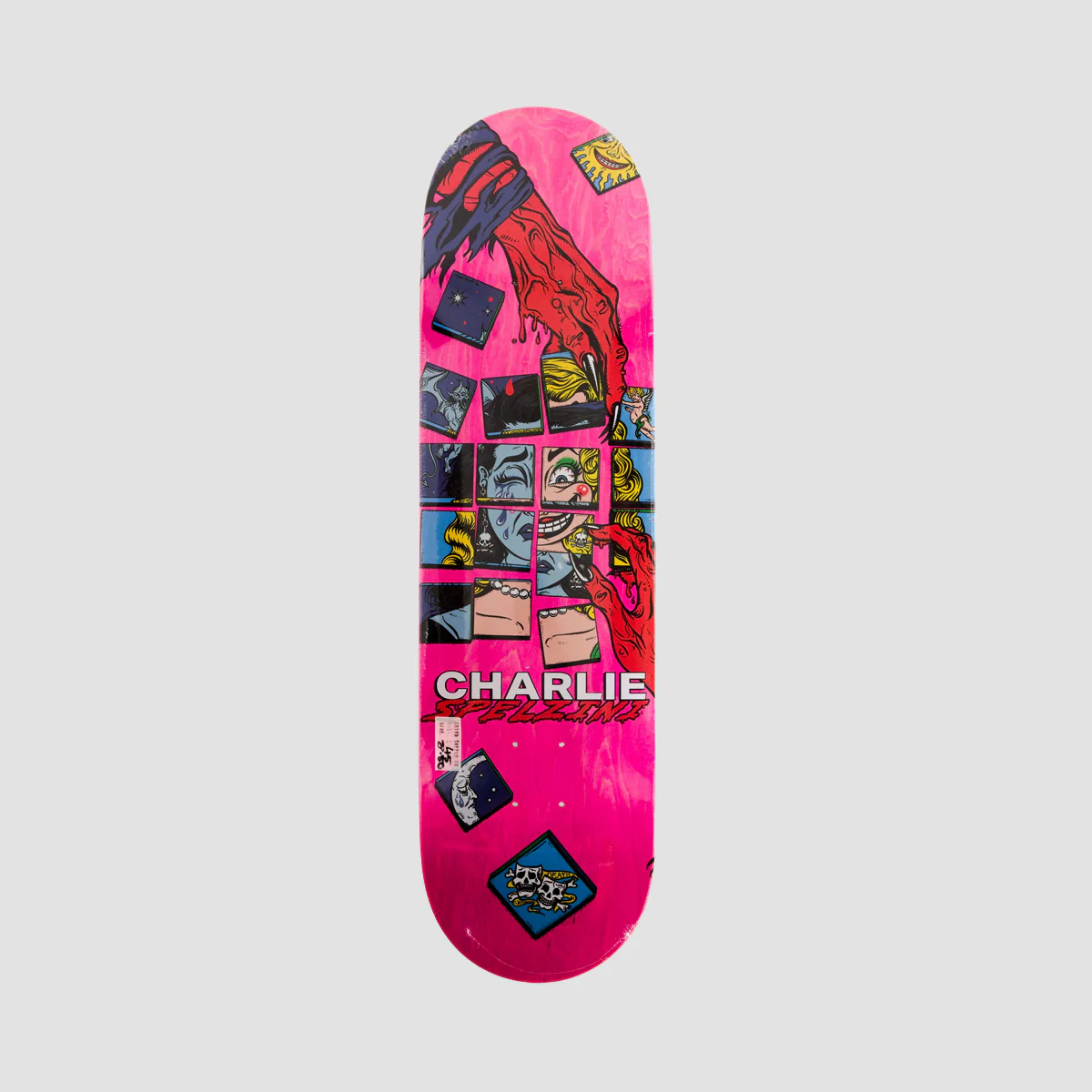 Death Charlie Spelzini Interchangeable Skateboard Deck Pink Stain- 8.25"