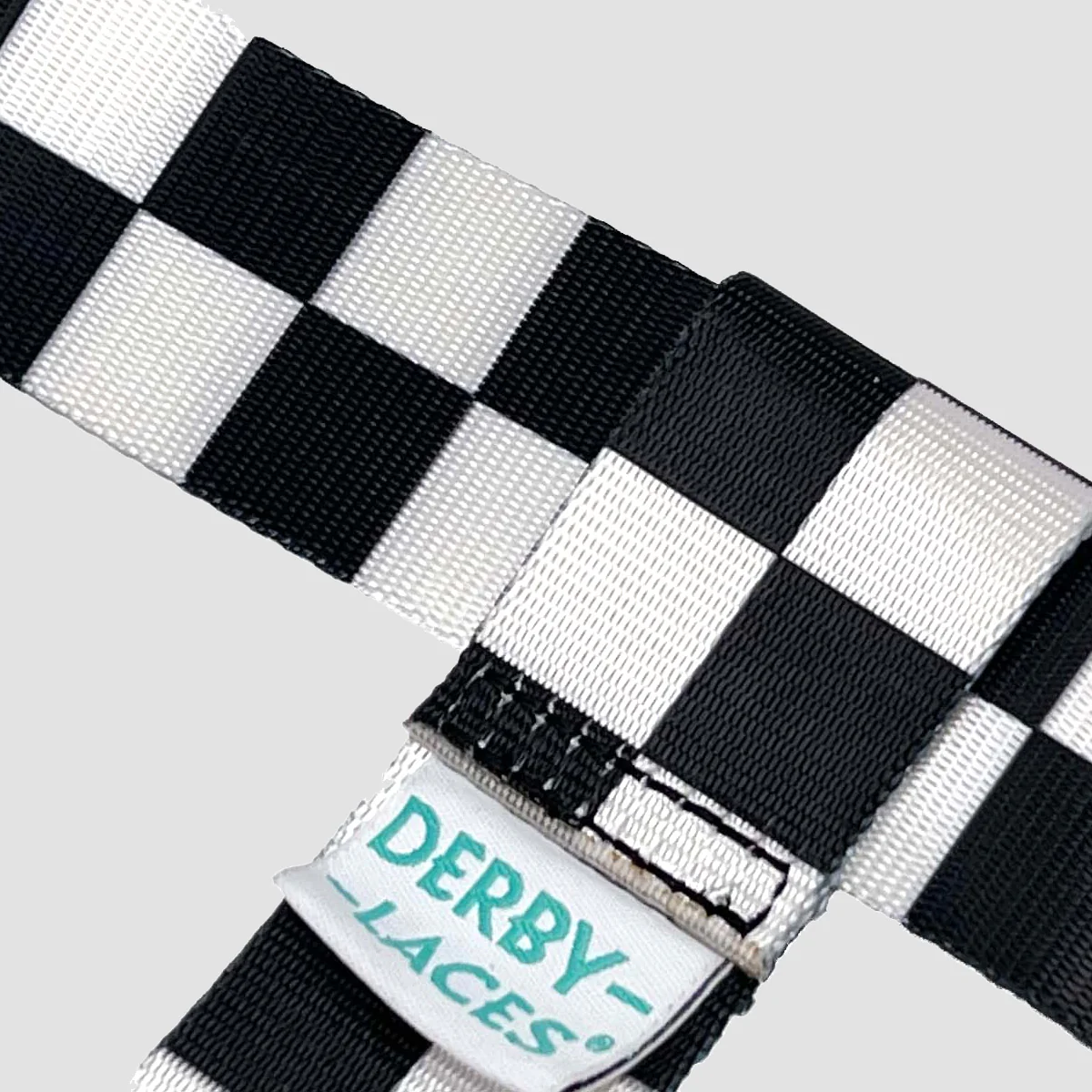 Derby Laces Skate Strap - Gear Leash Checkered Black/White 198cm - Image 2