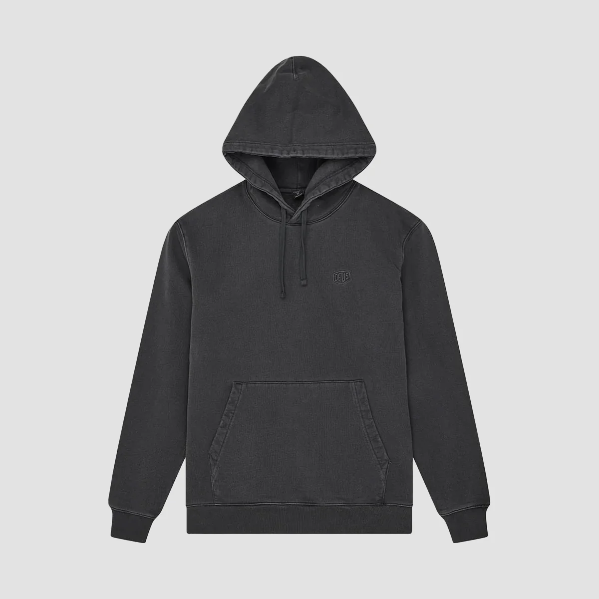 Deus Shield Garment Dyed Pullover Hoodie Black