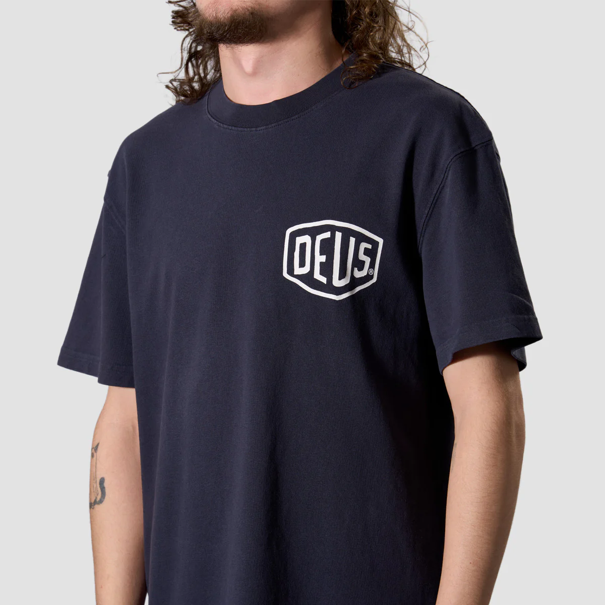 Deus Shield Garment Dyed T-Shirt Black - Image 2