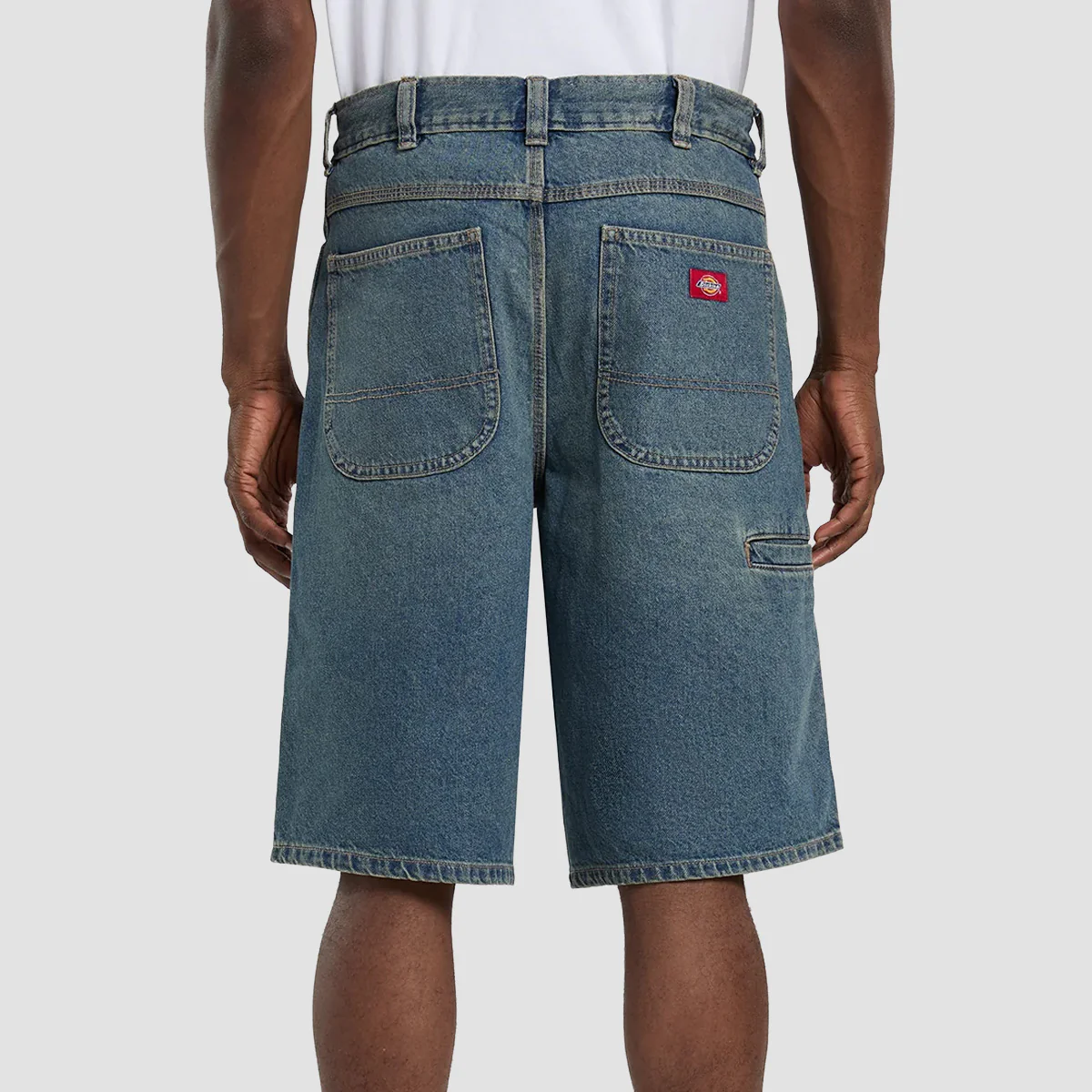 Dickies 958 13" Loose Denim Shorts Khaki Tinted Blue - Image 2