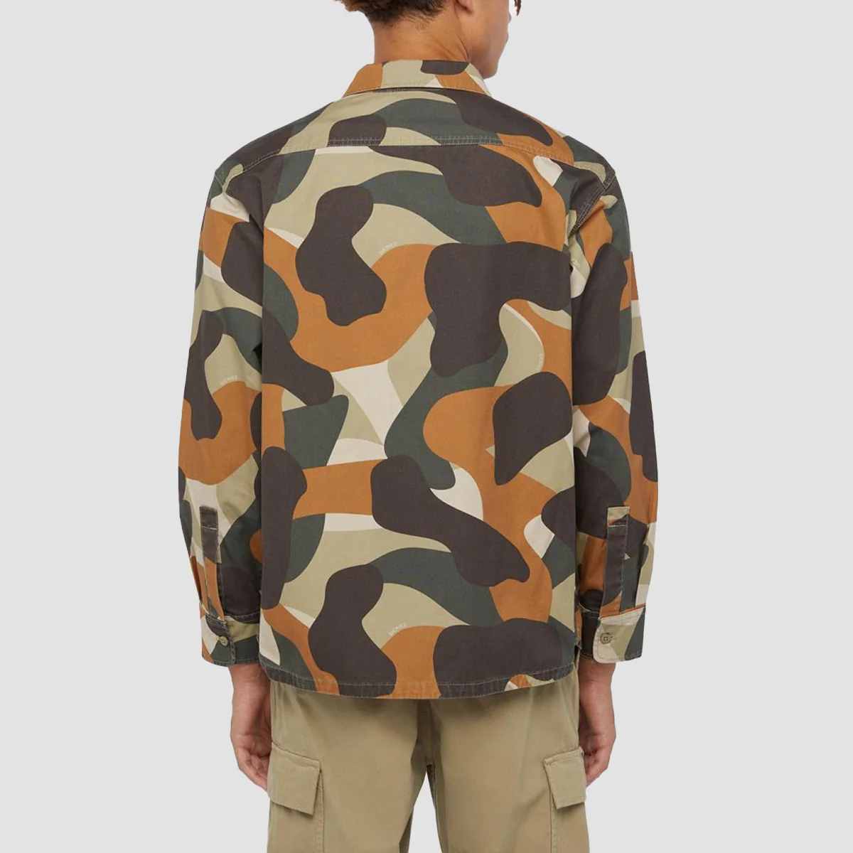 Dickies Camo Canvas Longsleeve Work Shirt Imperial Green - Image 2