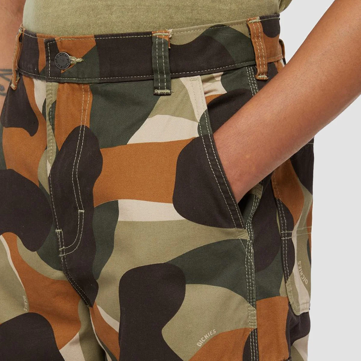 Dickies Duck Canvas Camo Cargo Pants Imperial Green - Image 4