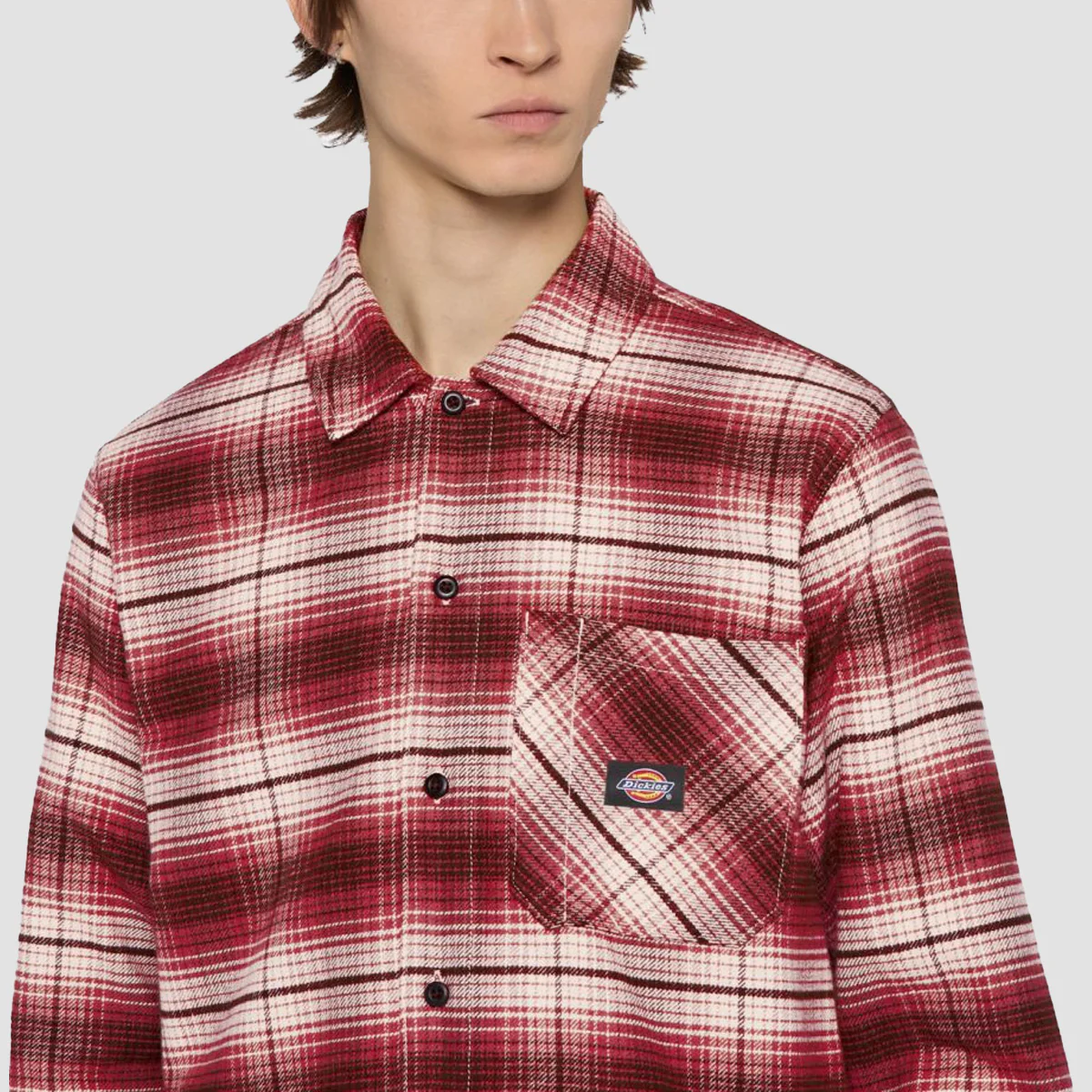 Dickies Forest Check Longsleeve Shirt Red Ochre - Image 3