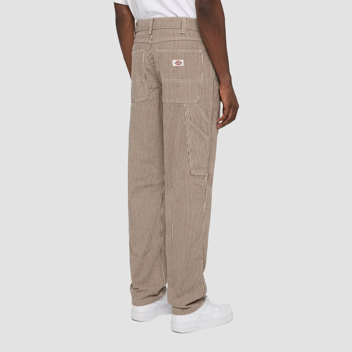 Dickies Garyville Hickory Stripe Trousers Mushroom - Image 2