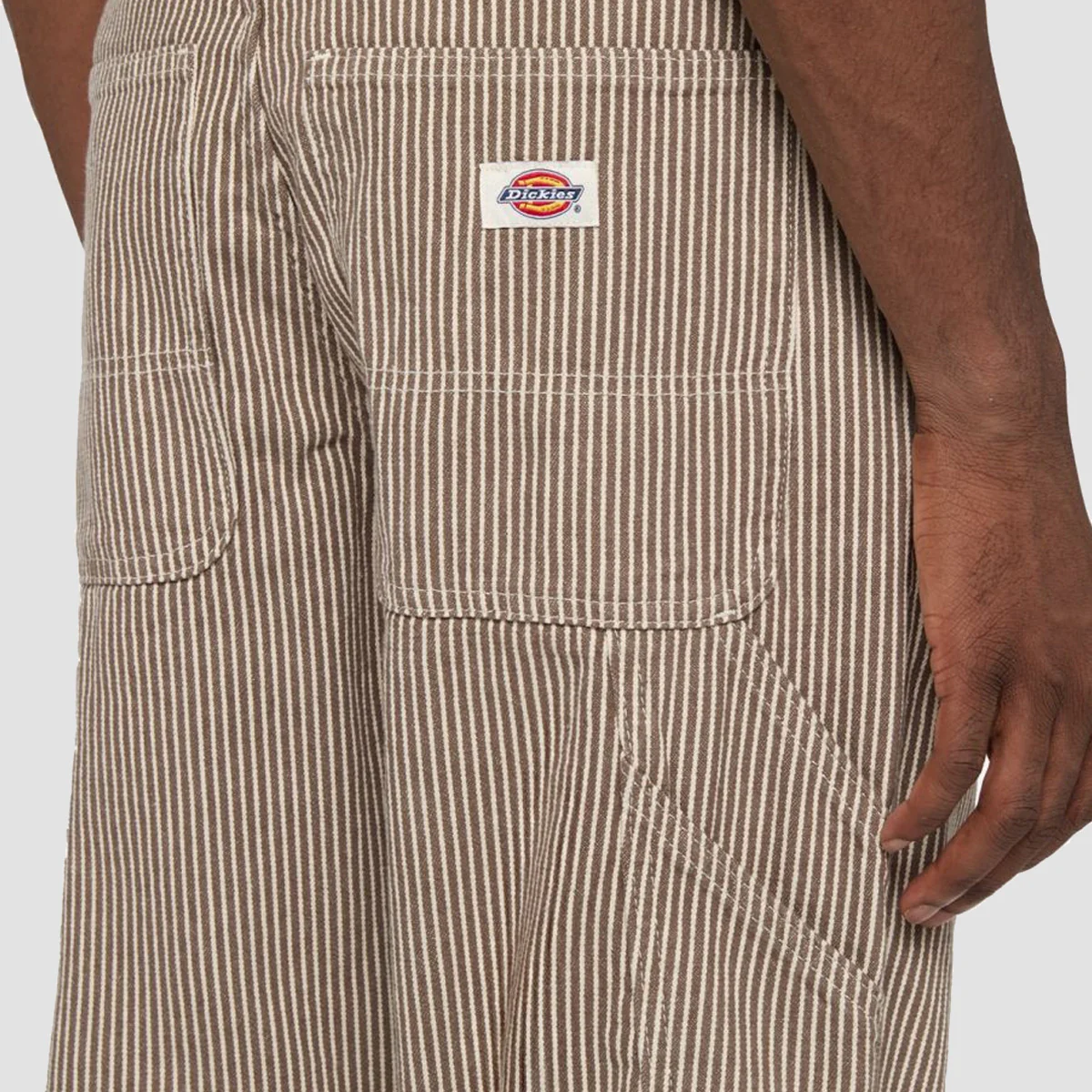 Dickies Garyville Hickory Stripe Trousers Mushroom - Image 3
