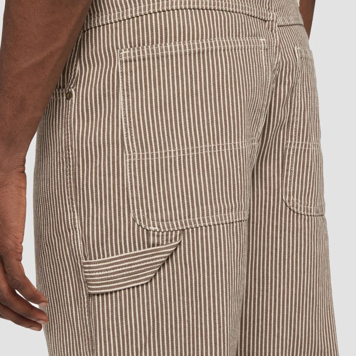 Dickies Garyville Hickory Stripe Trousers Mushroom - Image 4