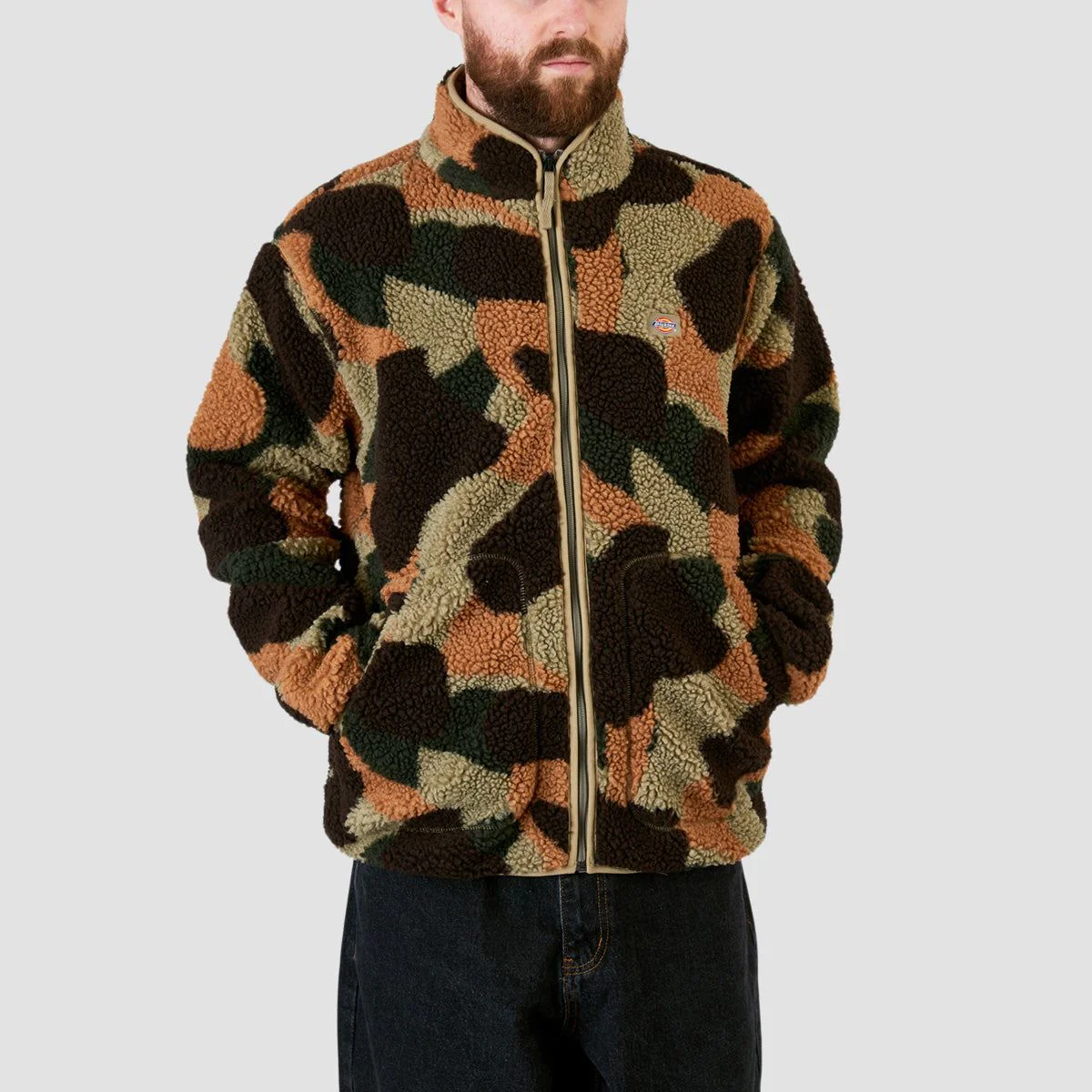 Dickies Mount Hope Camo Fleece Jacket Imperial Green - Image 2