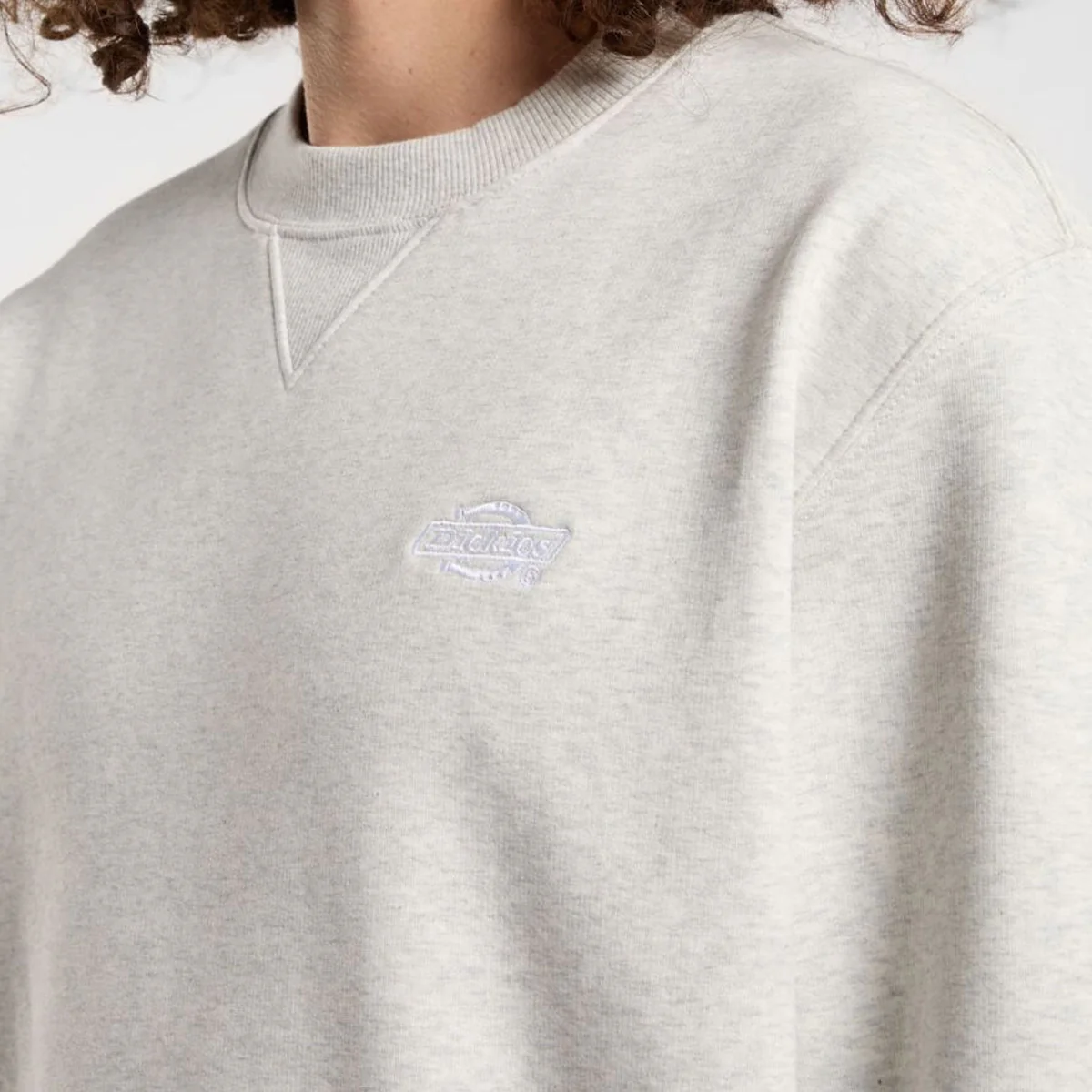 Dickies Summerdale Crew Sweatshirt Light Grey Melange - Image 2