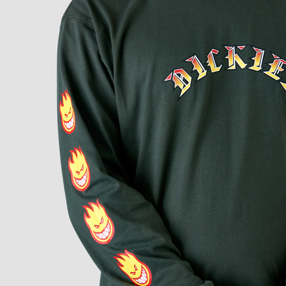 Dickies X Spitfire Longsleeve T-Shirt Olive Green - Image 2