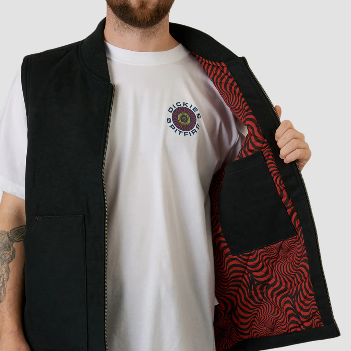 Dickies X Spitfire Vest Jacket Black - Image 4
