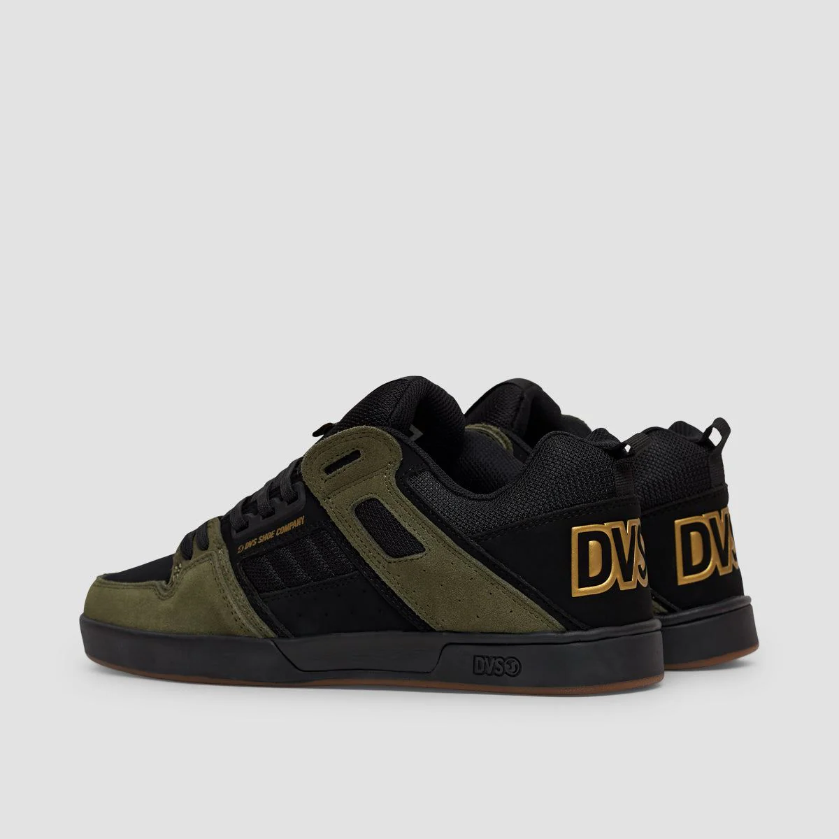 DVS Comanche 2.0+ Shoes - Black/Olive/Gold Nubuck - Image 3