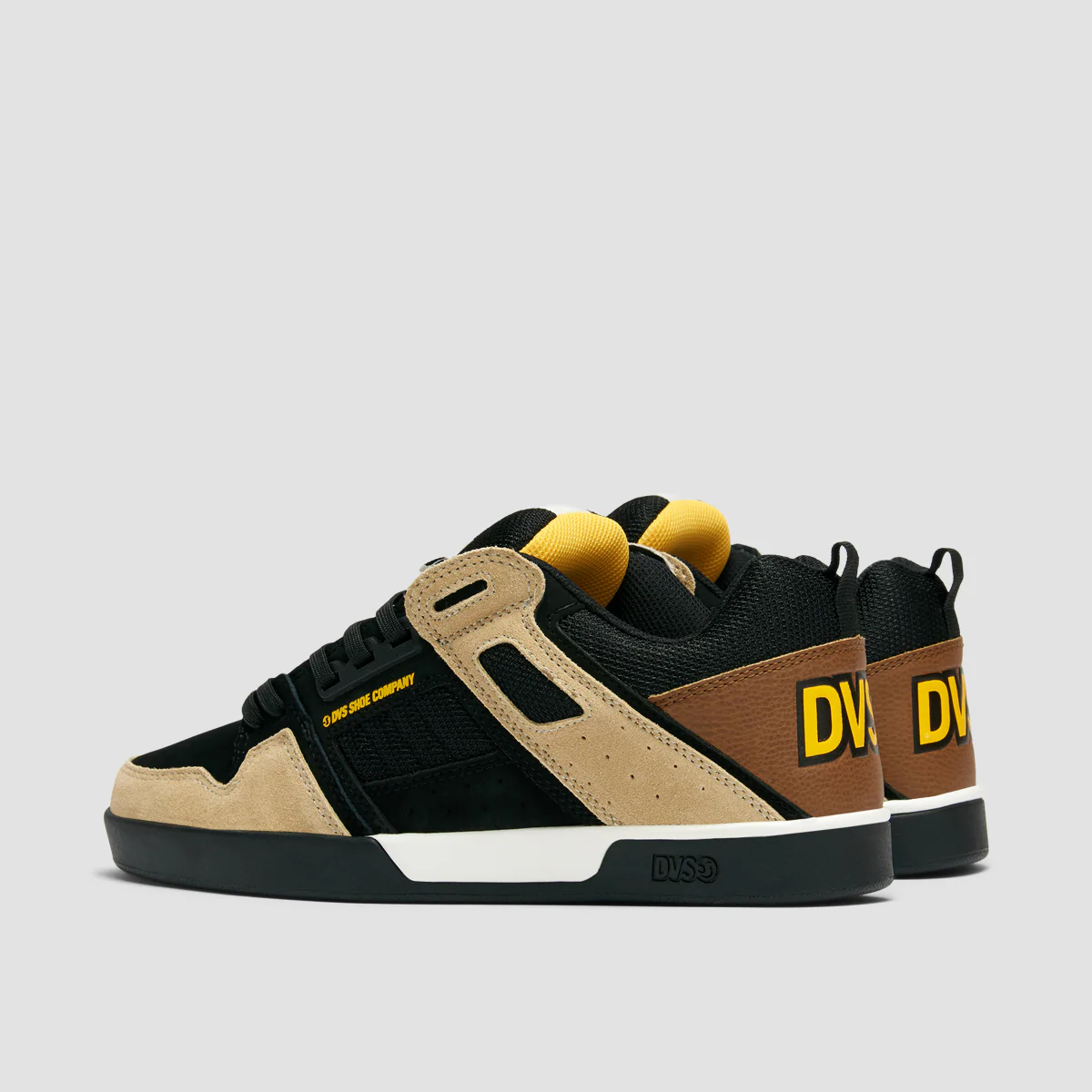DVS Comanche 2.0+ Shoes - Black/Tan/Yellow Suede - Image 3