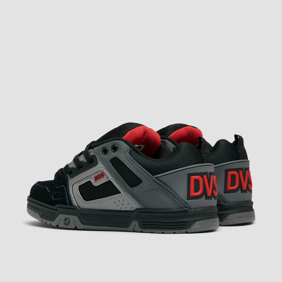 DVS Comanche Shoes - Black/Charcoal/Red Nubuck - Image 3