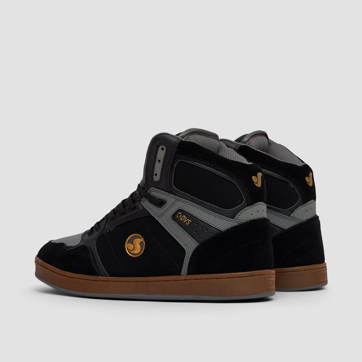 DVS Honcho High Top Shoes - Black/Charcoal/Gold Suede - Image 3