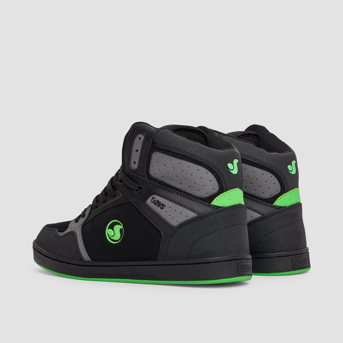 DVS Honcho High Top Shoes - Black/Charcoal/Lime Suede - Image 3