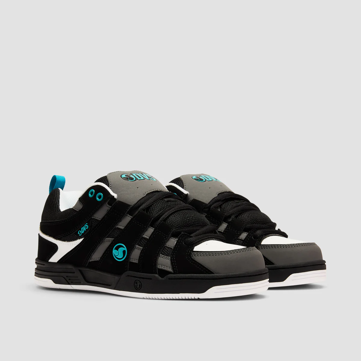 DVS Primo Shoes - Black/Charcoal/Turquois Nubuck - Image 2